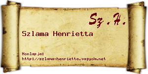 Szlama Henrietta névjegykártya